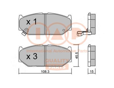 70416067P IAP QUALITY PARTS Комплект тормозных колодок, дисковый тормоз