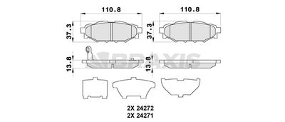 AB0280 BRAXIS Комплект тормозных колодок, дисковый тормоз