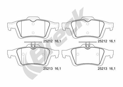 252120070200 BRECK Комплект тормозных колодок, дисковый тормоз