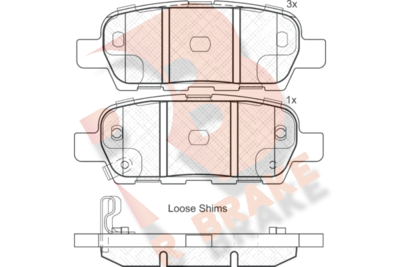 RB1838 R BRAKE Комплект тормозных колодок, дисковый тормоз