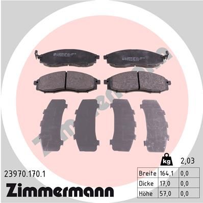 239701701 ZIMMERMANN Комплект тормозных колодок, дисковый тормоз