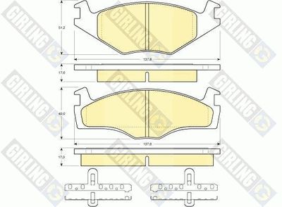 6112195 GIRLING Комплект тормозных колодок, дисковый тормоз