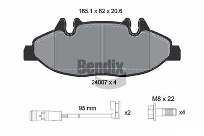 BPD1207 BENDIX Braking Комплект тормозных колодок, дисковый тормоз