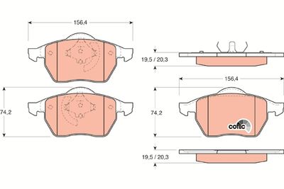 GDB1200 TRW Комплект тормозных колодок, дисковый тормоз