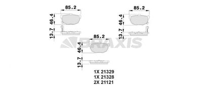 AB0507 BRAXIS Комплект тормозных колодок, дисковый тормоз