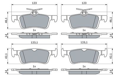 0986424866 BOSCH Комплект тормозных колодок, дисковый тормоз