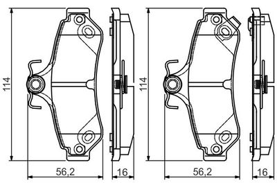 0986495173 BOSCH Комплект тормозных колодок, дисковый тормоз