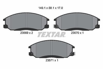 2356901 TEXTAR Комплект тормозных колодок, дисковый тормоз