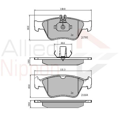 ADB0274 COMLINE Комплект тормозных колодок, дисковый тормоз