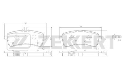 BS1413 ZEKKERT Комплект тормозных колодок, дисковый тормоз