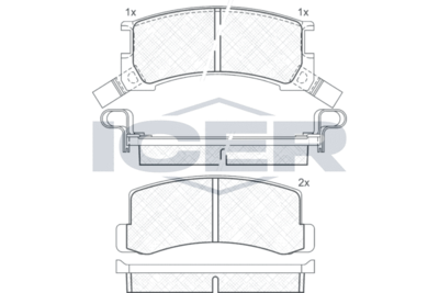180613 ICER Комплект тормозных колодок, дисковый тормоз