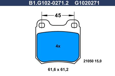 B1G10202712 GALFER Комплект тормозных колодок, дисковый тормоз