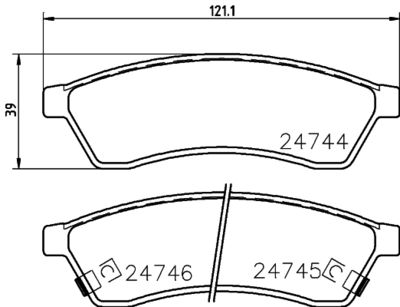 PCP1361 DON Комплект тормозных колодок, дисковый тормоз