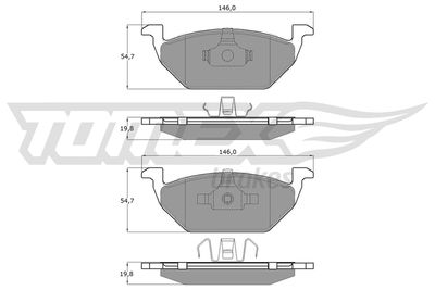 TX1210 TOMEX Brakes Комплект тормозных колодок, дисковый тормоз