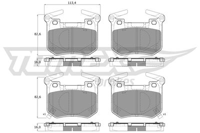 TX6014 TOMEX Brakes Комплект тормозных колодок, дисковый тормоз