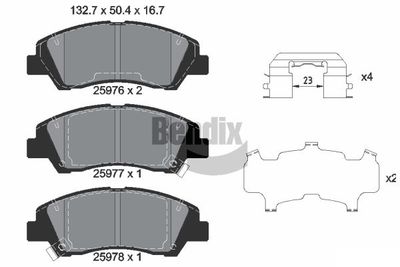 BPD1476 BENDIX Braking Комплект тормозных колодок, дисковый тормоз