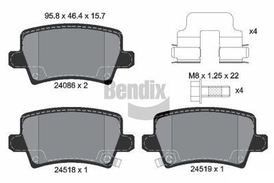 BPD1355 BENDIX Braking Комплект тормозных колодок, дисковый тормоз