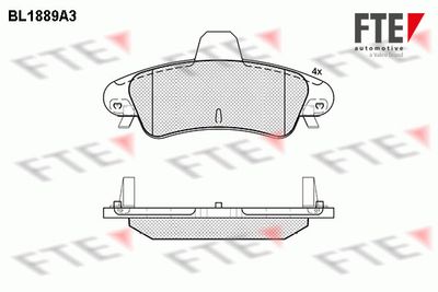 BL1889A3 FTE Комплект тормозных колодок, дисковый тормоз