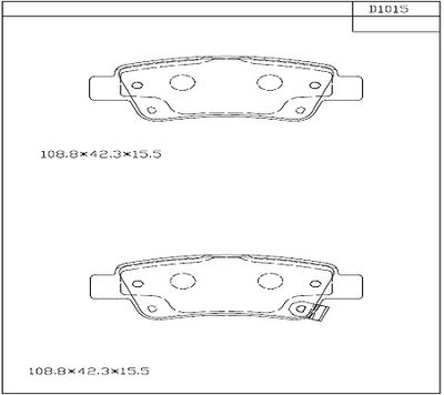 KD1015 ASIMCO Комплект тормозных колодок, дисковый тормоз