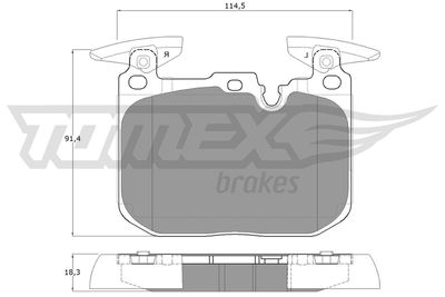 TX1849 TOMEX Brakes Комплект тормозных колодок, дисковый тормоз