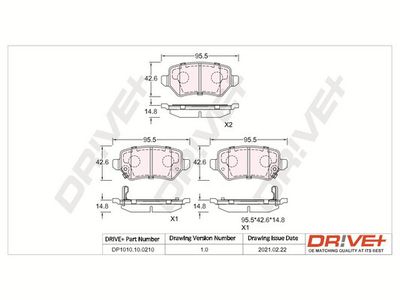 DP1010100210 Dr!ve+ Комплект тормозных колодок, дисковый тормоз