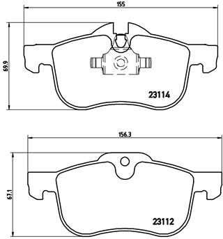 P52017 BREMBO Комплект тормозных колодок, дисковый тормоз