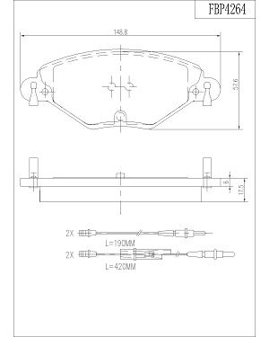 FBP4264 FI.BA Комплект тормозных колодок, дисковый тормоз