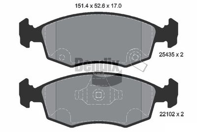 BPD1640 BENDIX Braking Комплект тормозных колодок, дисковый тормоз