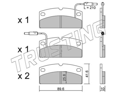 12310 TRUSTING Комплект тормозных колодок, дисковый тормоз