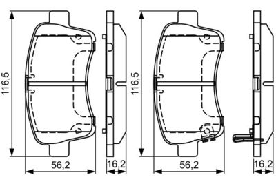 0986495318 BOSCH Комплект тормозных колодок, дисковый тормоз