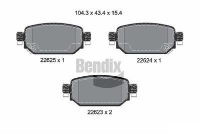 BPD2346 BENDIX Braking Комплект тормозных колодок, дисковый тормоз