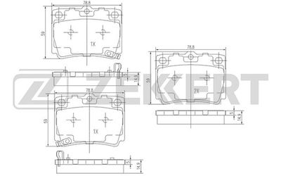 BS1637 ZEKKERT Комплект тормозных колодок, дисковый тормоз