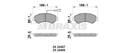 AB0111 BRAXIS Комплект тормозных колодок, дисковый тормоз