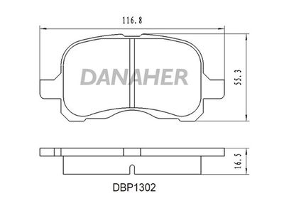 DBP1302 DANAHER Комплект тормозных колодок, дисковый тормоз