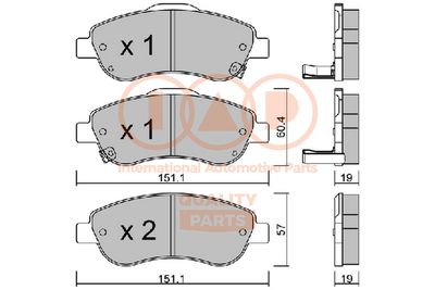 70406065P IAP QUALITY PARTS Комплект тормозных колодок, дисковый тормоз