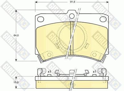 6103749 GIRLING Комплект тормозных колодок, дисковый тормоз