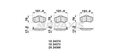 AB0478 BRAXIS Комплект тормозных колодок, дисковый тормоз