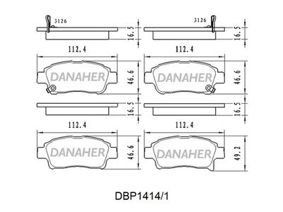 DBP14141 DANAHER Комплект тормозных колодок, дисковый тормоз