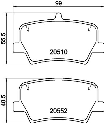 8DB355039391 HELLA Комплект тормозных колодок, дисковый тормоз