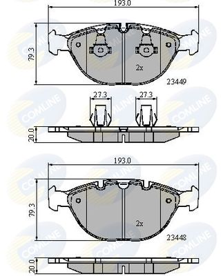 CBP01609 COMLINE Комплект тормозных колодок, дисковый тормоз