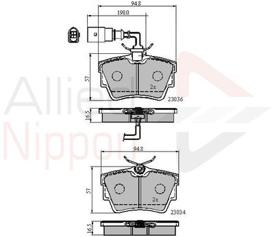 ADB1874 COMLINE Комплект тормозных колодок, дисковый тормоз