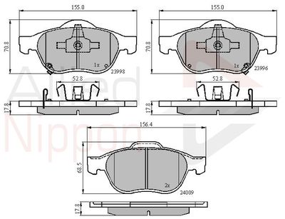 ADB31249 COMLINE Комплект тормозных колодок, дисковый тормоз