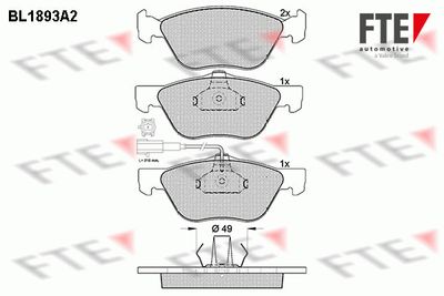 BL1893A2 FTE Комплект тормозных колодок, дисковый тормоз