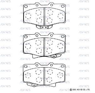 SN287P ADVICS Комплект тормозных колодок, дисковый тормоз