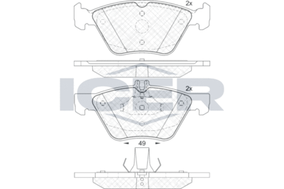 182114 ICER Комплект тормозных колодок, дисковый тормоз
