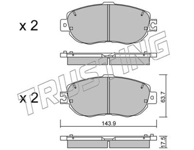 7721 TRUSTING Комплект тормозных колодок, дисковый тормоз