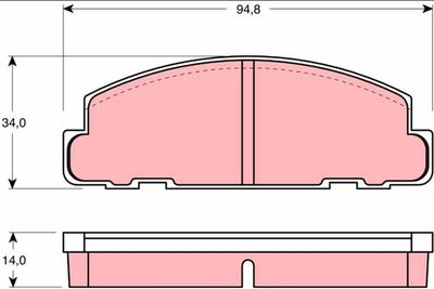 GDB888 TRW Комплект тормозных колодок, дисковый тормоз