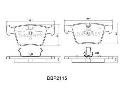 DBP2115 DANAHER Комплект тормозных колодок, дисковый тормоз