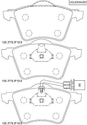 KD7580 ASIMCO Комплект тормозных колодок, дисковый тормоз