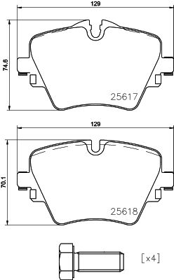 P06093 BREMBO Комплект тормозных колодок, дисковый тормоз